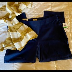 Style & Co Navy stretchy Pull on Capri pant NWT